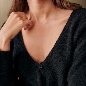 Sezane Barry Cardigan, Black, XS, Excellent